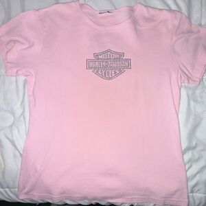 Harley-Davidson Pink T-Shirt with Silver Bling logo.